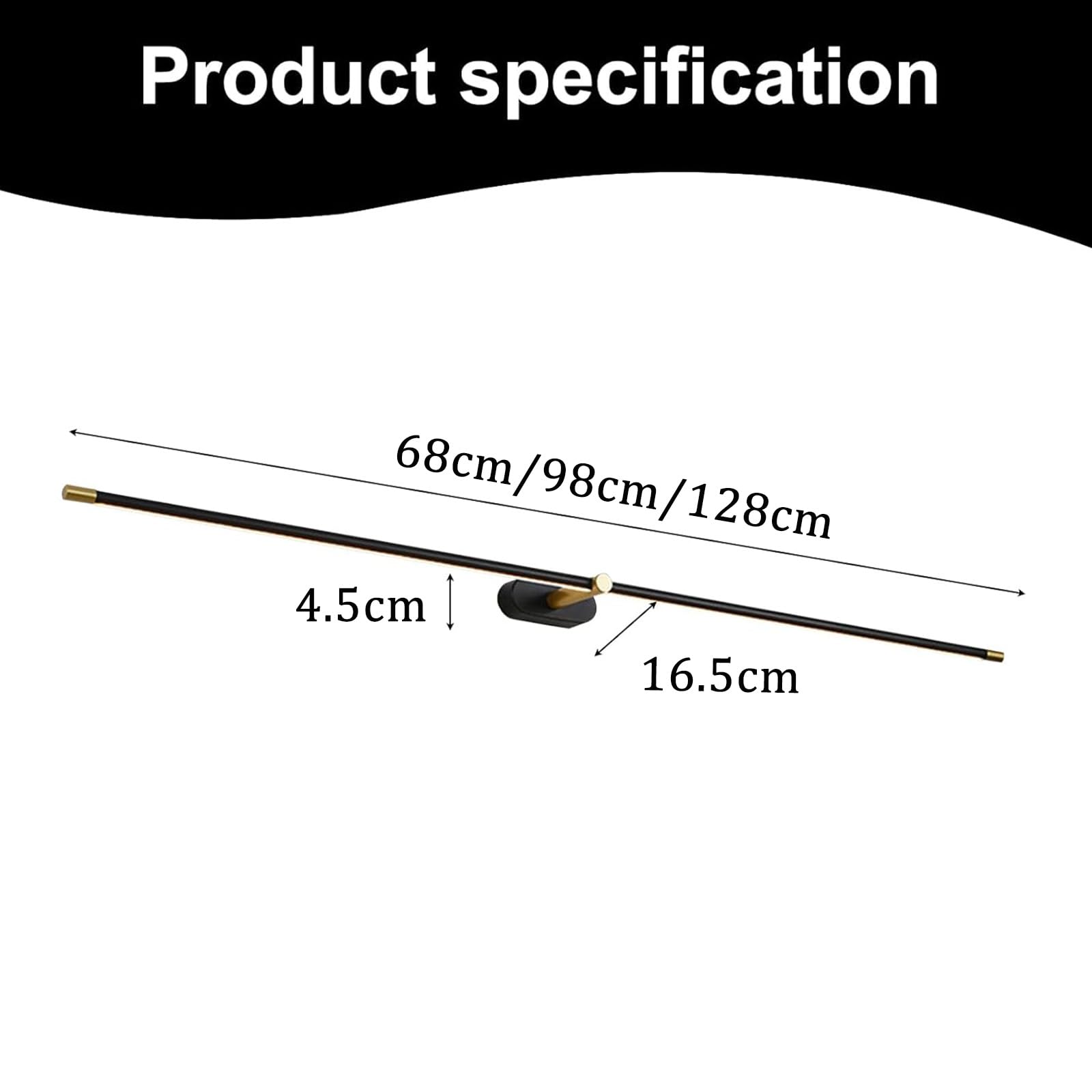 Lampada da Parete a LED Specchio da Bagno Luce Moderna da Parete Striscia Lunga lineare Apparecchiature per toeletta Alluminio s Immagine per Soggiorno Camera da Letto Armadio (Oro
