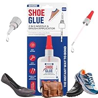 GH1200 (2-IN-1) Shoe Glue Sole Repair Waterproof with Brush Applicator and Nozzle - Clear Drying & Strong Shoe Repair Superglue for shoes - Non-Stiff Repairs, Fixes Sneakers, High Heels, Crocs & More