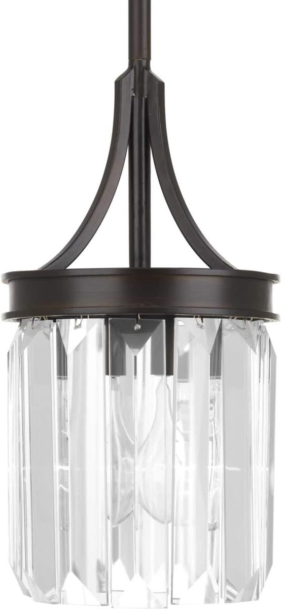 Progress Lighting P5320-20 Glimmer One-Light Mini-Pendant, Antique Bronze