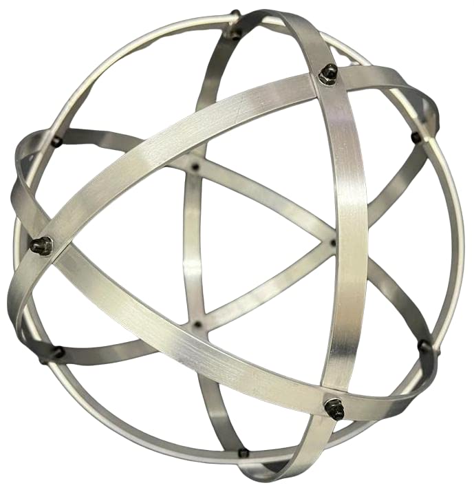 Genesa Crystal in Alluminio Naturale Lucidato, 21cm diametro con fasce larghe 10mm, intrecciate in modo simmetrico e fissate con dadi ciechi neri