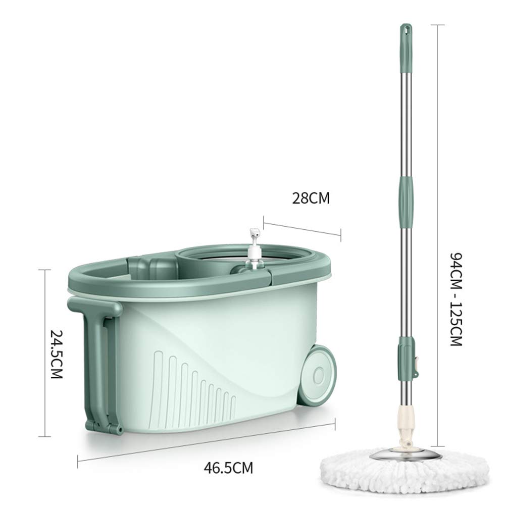 360 Grados de rotación de la Cabeza y los Trajes de algodón de Cubo para fregona de microfibras Verde Nórdica 24.5cm los 46.5cm * 28cm *