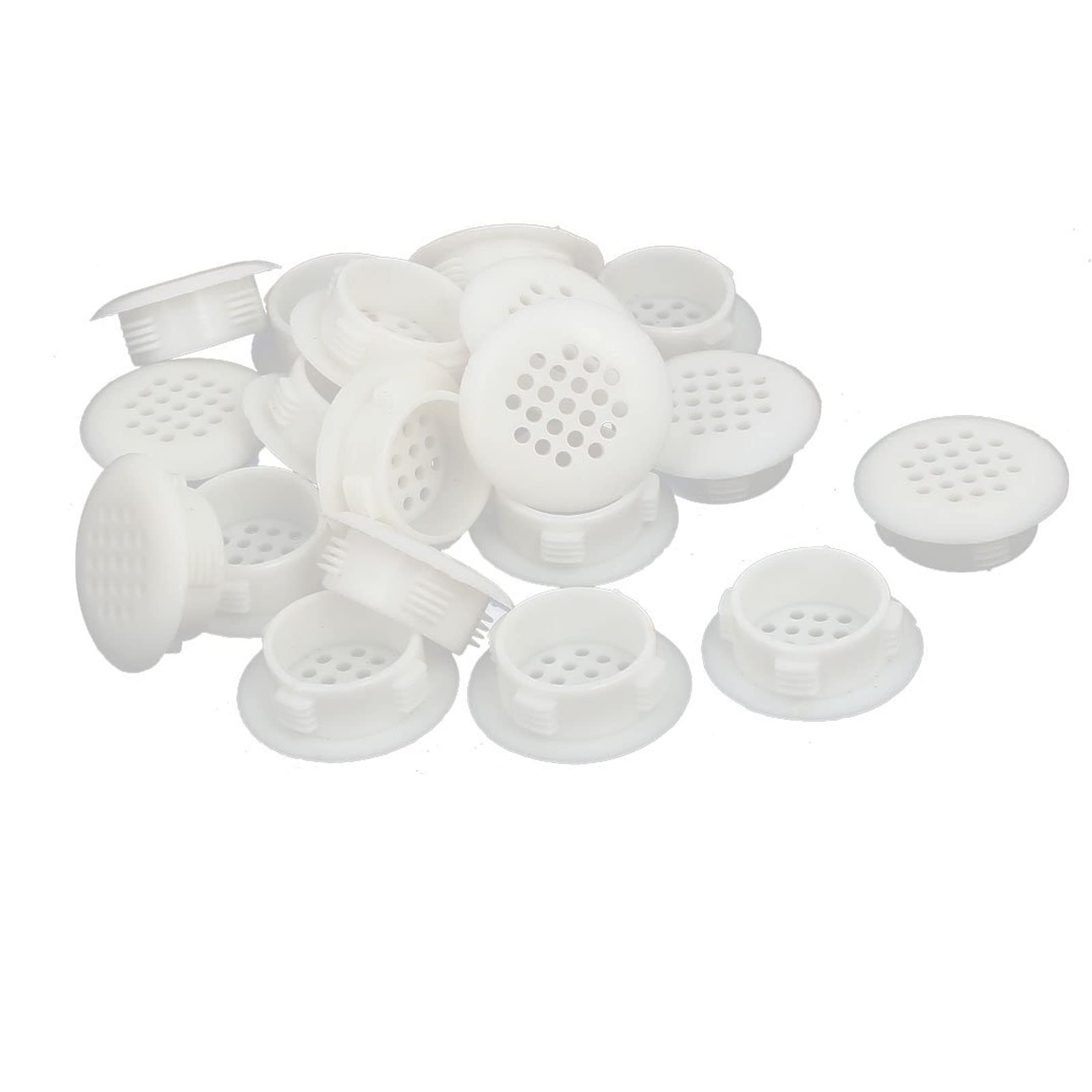 TA-VIGOR 30mm Plastic Round Mesh Hole Air Vent Louver Covers for Cupboards, Cabinet, Wardrobe 30Pcs