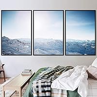 3 Piece Framed Canvas Wall Art Snow Mountain Canvas Prints Home Artwork Decoration for Living Room,Bedroom - 16