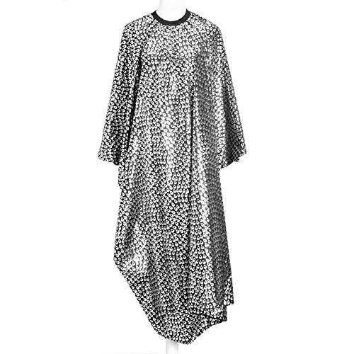 CCbeauty Professional Salon Hair Cutting Cape Peacock Feather Design Hairdressing Gown Barber Cloth,Black