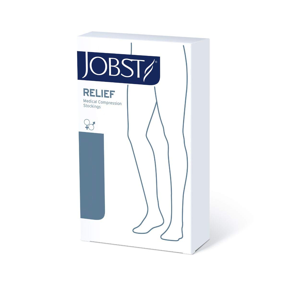 JOBST Relief Graduated Compression Stockings 30-40mmHg - Comfortable Unisex Design - Right Chap,, Open Toe, Beige, Small