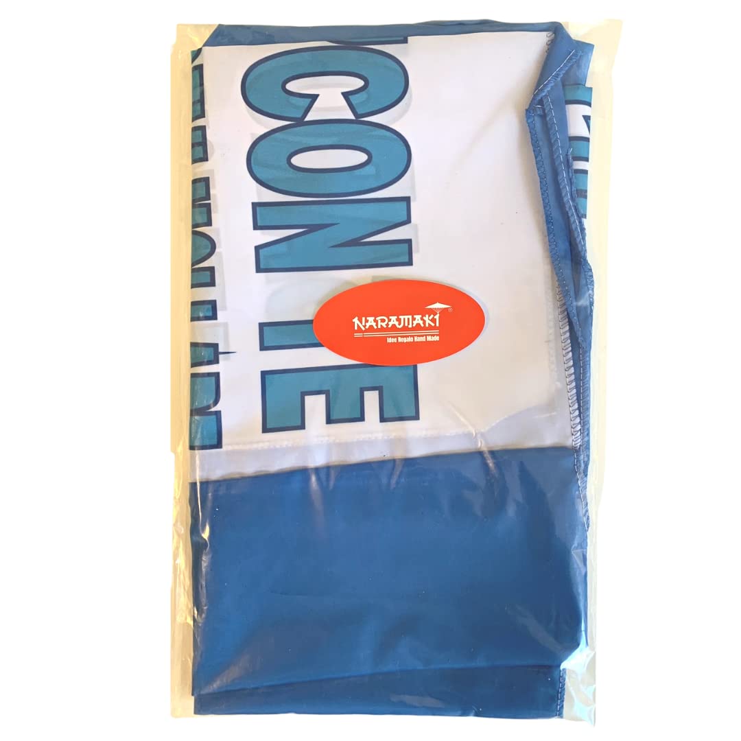 NARAMAKI Bandiera del Napoli 90x150con Passante per Asta - Ideale per Tifoseria di Calcio (Bandiera con Te)