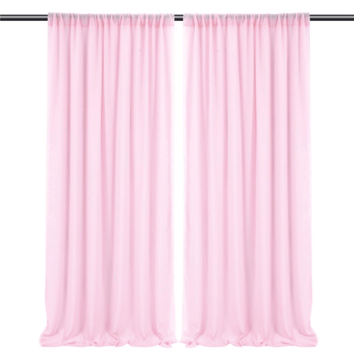 Chiffon-Vorhänge für Hochzeiten, romantische Brautbogen-Vorhänge aus 100D leichtem Stoff, dekorativer Hintergrund für Partydekoration und Hochzeitsort (Hellrosa, 1,5 x 3 m, 2 Stück)