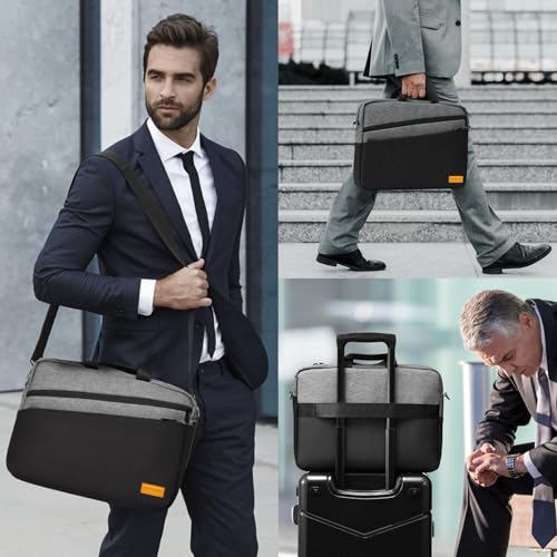 Image of bagasin 15 15.6 16 inch Laptop Computer PC Shoulder Bag Carrying Case, Water-Repellent Fabric Briefcase, Lightweight Toploader, Business Casual or School