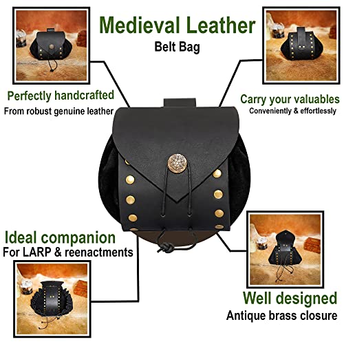 Lord Of Battles Handcrafted Genuine Leather Medieval Belt Pouch/Waist Bag For Reenactments Larp Sca Cosplay Renaissance #TOP3