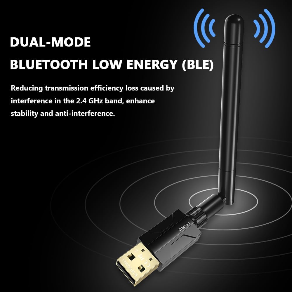 Techkey USB Bluetooth 5.1 Adapter with antenna