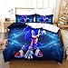 Produktbild Sonic gegen Mario 3D Digital Dreiteilige Set 100% Polyester sehr weich pflegeleicht hypoallergen Bettwäsche Set Weicher Bettbezug mit 2 Kissenbezügen, für Doppelbett (200 cm x 200 cm)