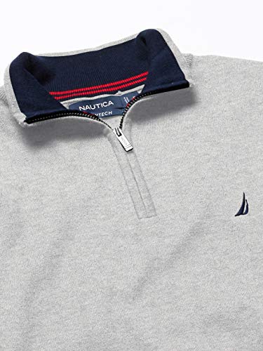 Nautica Men's Navtech Quarter-Zip Sweater, Medium Grey Heather