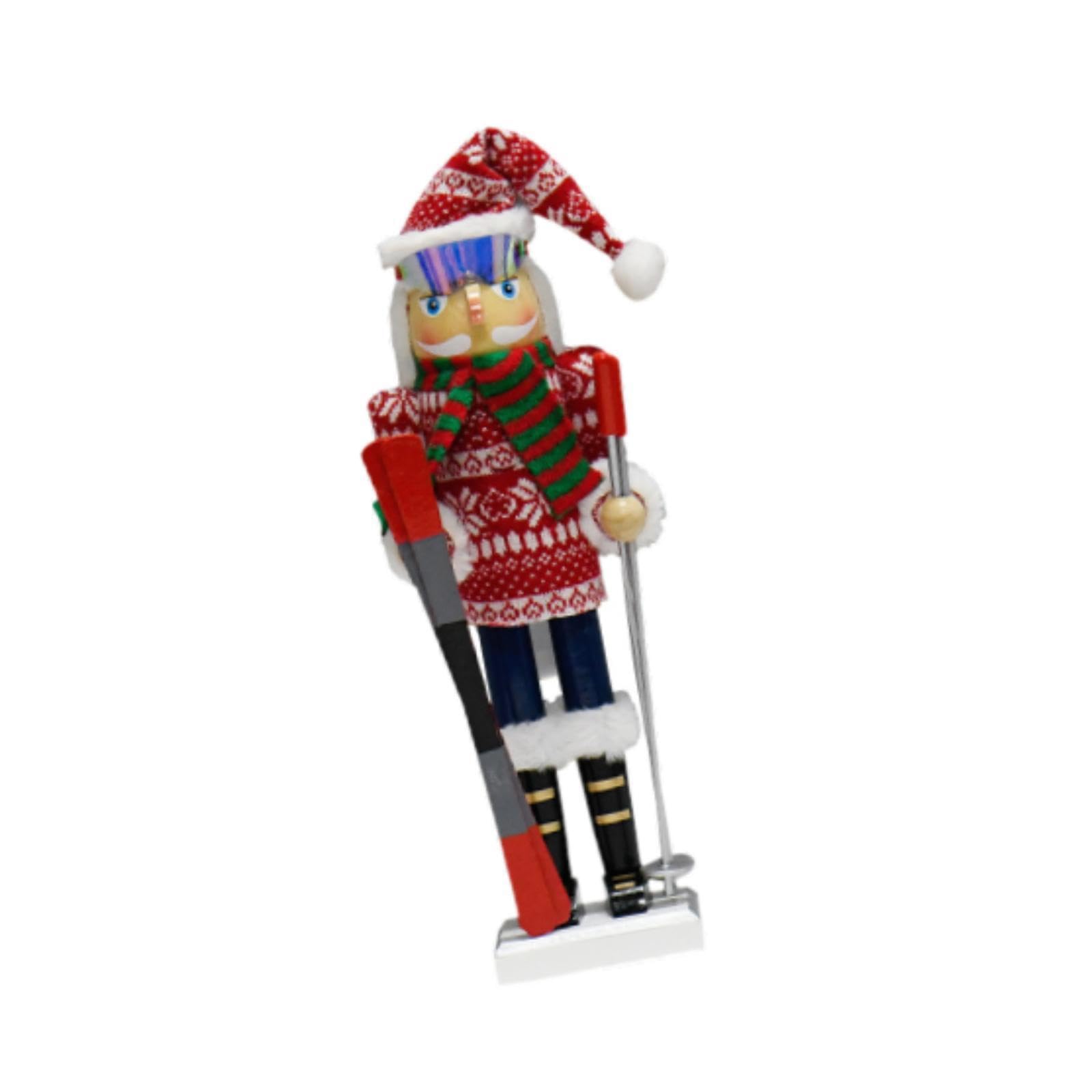 Kixzsaz Nutcracker Figurine Indoor Party Christmas Decoration Wooden Holiday Centerpiece Table Ornament Nutcracker Decoration Creates Unique Holiday