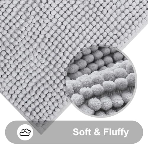 smiry Super Soft Toilet Mat, Extra Absorbent Chenille Mat for Toilet Non Slip Fluffy Pedestal Mat - Image 3