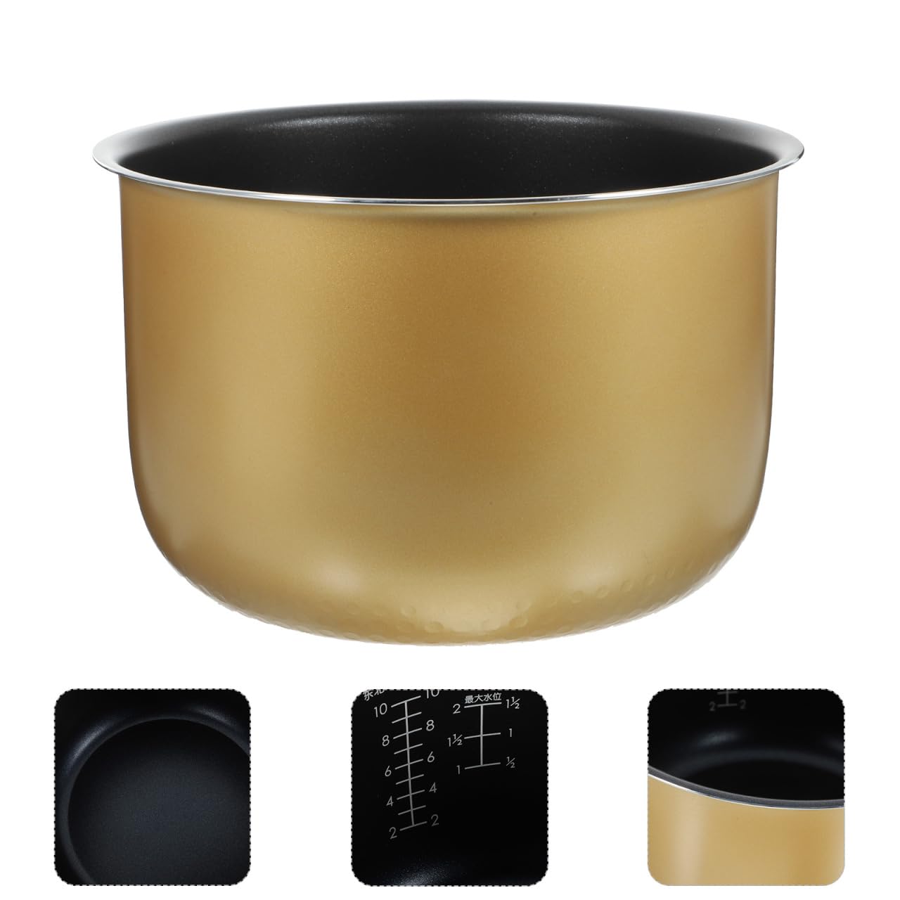 Amosfun Olla Interior para Olla Arrocera De 5L Revestimiento Antiadherente De Aleación De Aluminio Repuesto Universal Compatible con Cocina Eléctrica para Uso Familiar
