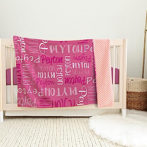 Image of Custom Baby Blanket - Personalized Names Design - Soft Plush Blanket with Double Layer Dotted Backing for Boys Girls Color17(30x40 inches)