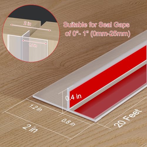 Image of Benory 20Ft T-Shaped Silicone Weather Stripping Seal, Door Seal Tape for Doors and Windows, Blocks Cold Drafts and Reduces Noise