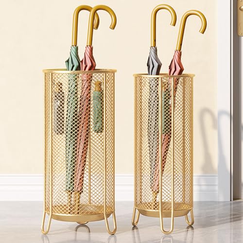 Porte-parapluie indépendant d'entrée en fer avec bac de récupération d'eau - 4