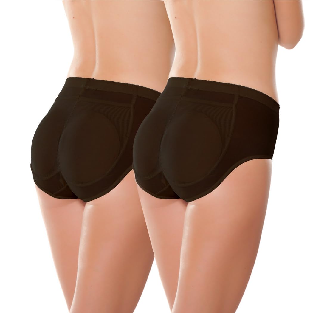 Bubbles Bodywear Insta-Booty Padded Panty Set in All Black - Pocket-Panties, Foam Booty Pads, Lingerie Wash Bag
