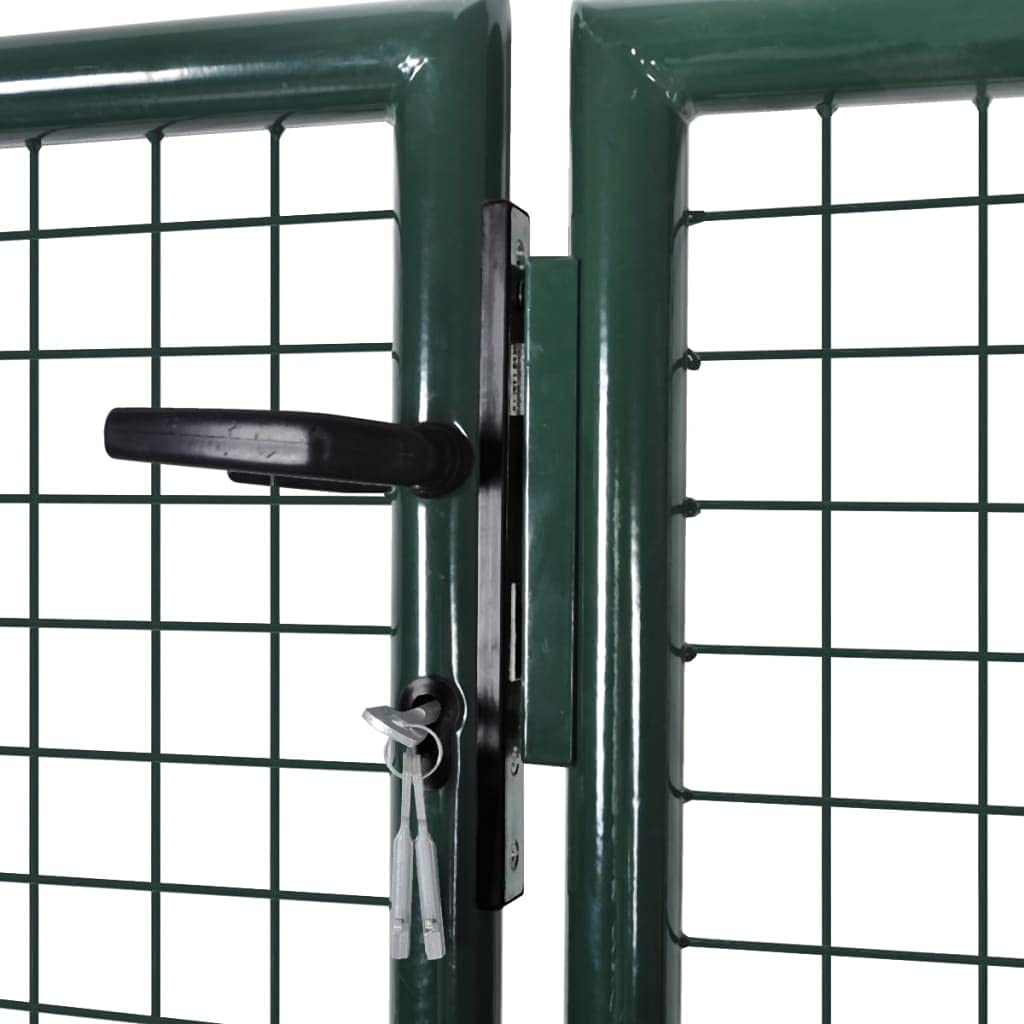 Refined Puerta de valla de acero verde 306x150 cm