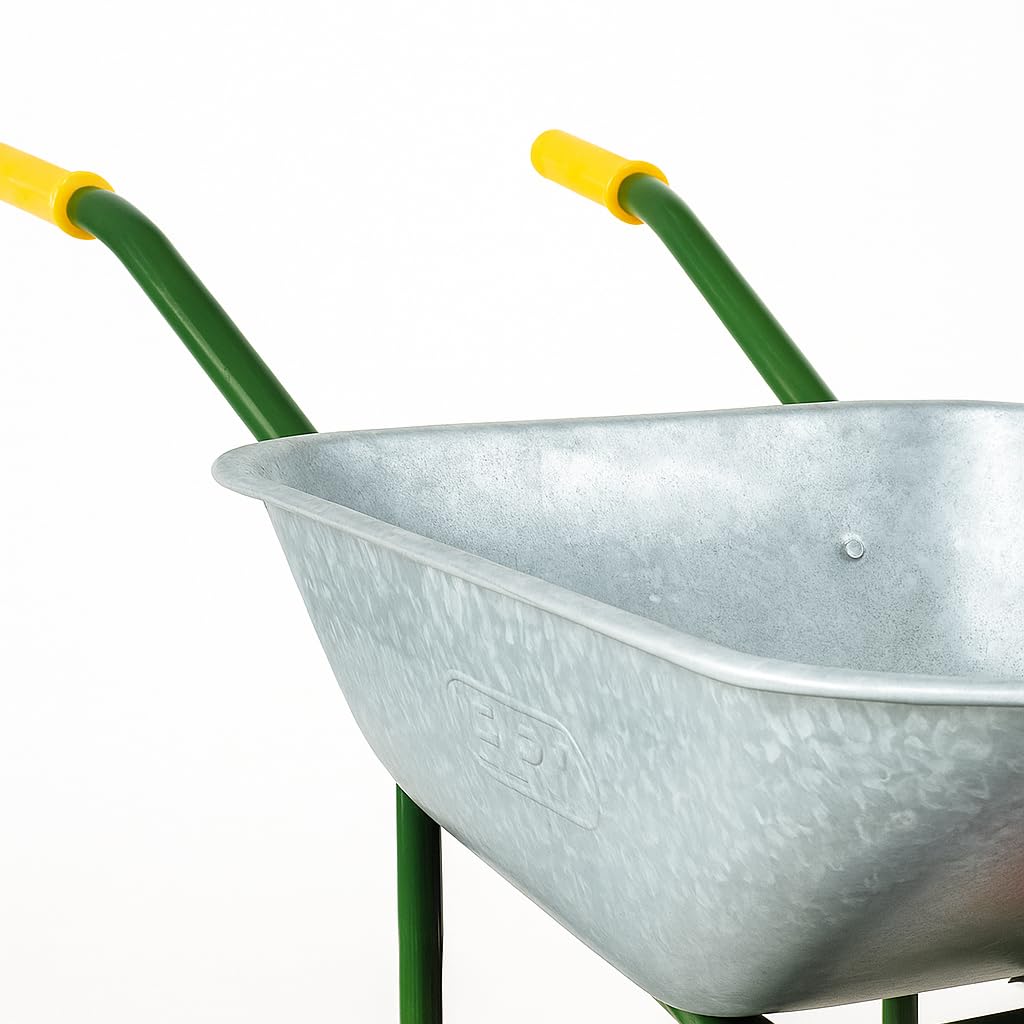 Carriola per Edilizia 80 Litri – Vasca Zincata Robusta – Struttura Rinforzata con Ruota Pneumatica – Ideale per Cantieri, Giardinaggio e Trasporto Materiali – LEMAG SRL