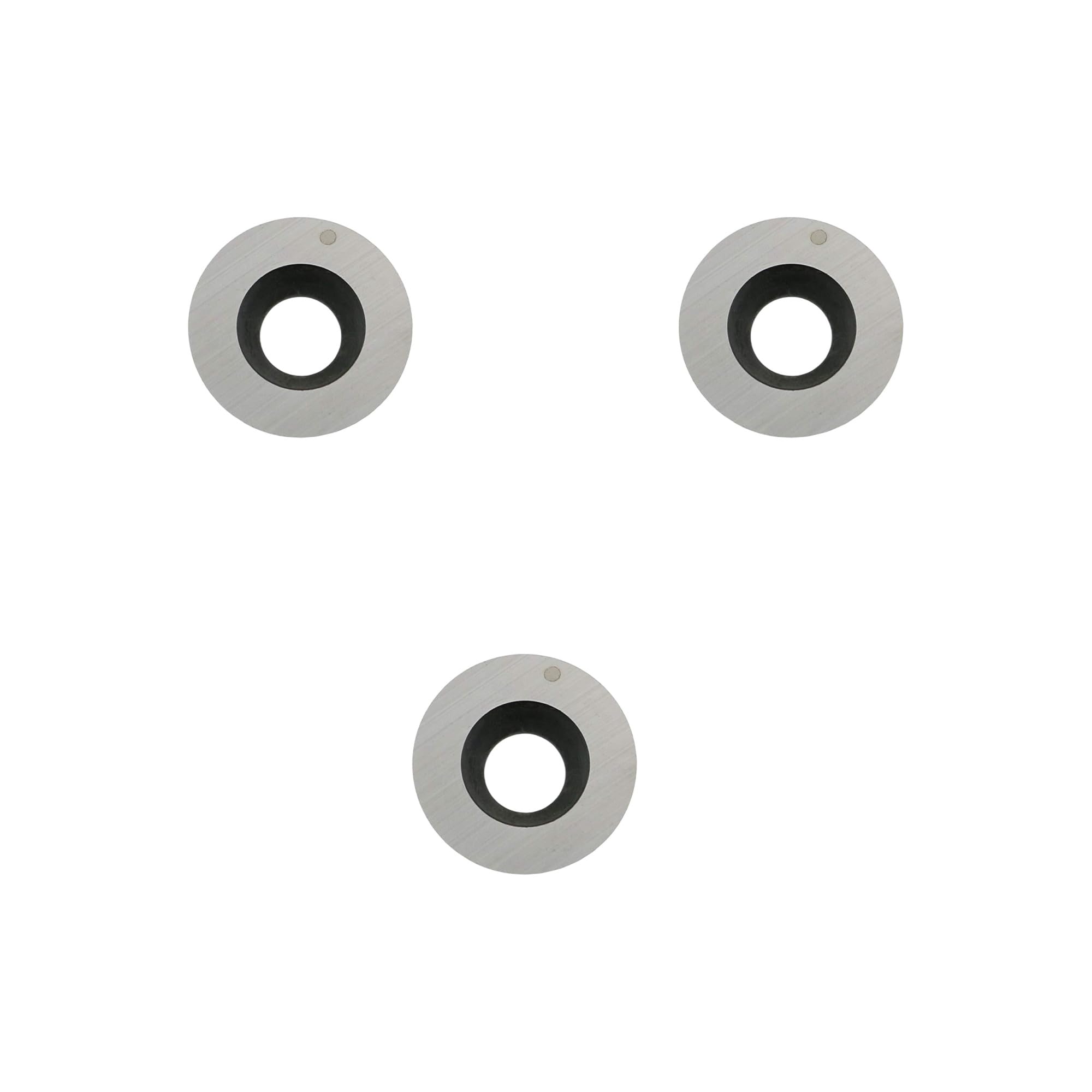3pcs Round Tungsten Carbide Cutters, 12x2.5mm 30 Degree Replacement Blades Wood Lathe Turning Inserts