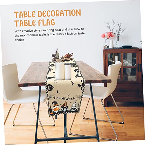 Nappe d'Halloween chemin de table lavable Cabilock : lot de 2 en tissu polyester - 3