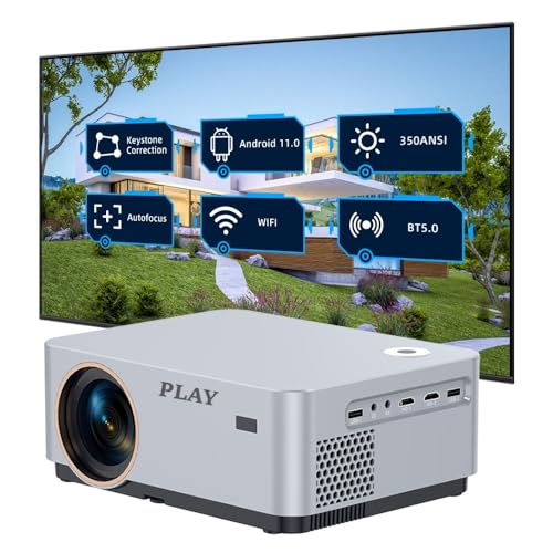 Image of Play MP1 PRO Smart Full HD 1080p Native 4K 8k Decode, 500 ANSI Lumens, Auto Electric Focus & Electronic Keystone, 2-Way BT5.0, 2 x HDMI, 2X USB, 2+16 GB Inbuilt Speaker, Audio Jack