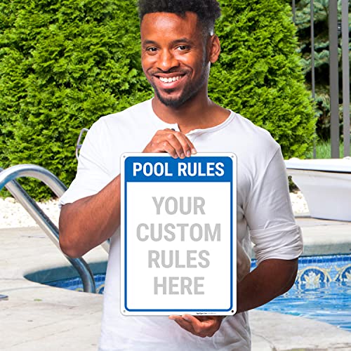 Cartel para Piscina Decorativo Azul 10x14 Pulgadas miniatura 2