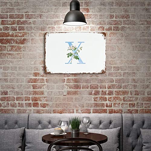 Affiche en métal lettre monogramme florale 30,5 x 45,7 cm pour décoration de bar et pub - 6