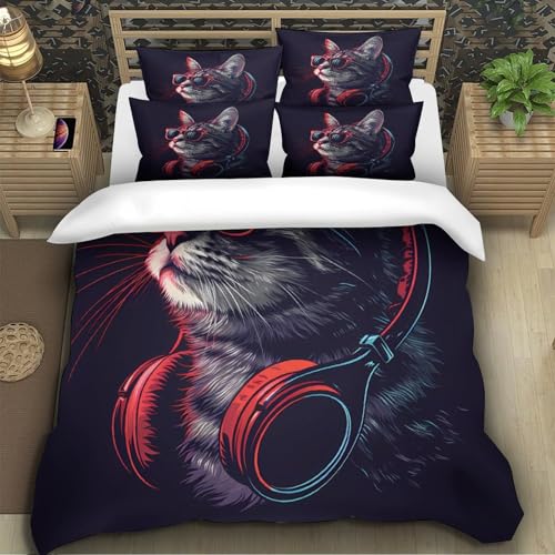 Parure de lit chat cool en microfibre ultra douce et hypoallergénique - 5