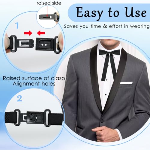 Image of Luckyvestir Mens Bow Tie, Western Ties for Men, Black Bowtie for Women, String Colonel Ribbon Tie for Party Prom Wedding