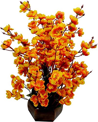 Image of Artificial Blossom Flower Marigold Fluffy Garlands for Festive Pooja Wedding Housewarming Diwali Decorations Festival Events,Pooja Room Approx. Yellow 5 || Orange 5-10 Pieces