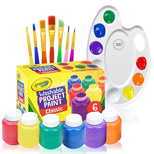 Kids Painting Set, Washable Paint for Kids 6 Colors, 7 Paintbrush...