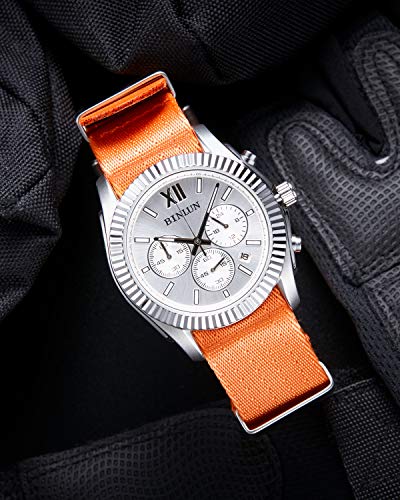 Image of BINLUN Nylon Watch Band Thick G10 Premium Ballistic Nylon Multicolor Replacement Watch Straps with Silver /Black Stainless Steel Buckle for Men Women 18mm 20mm 22mm 24mm