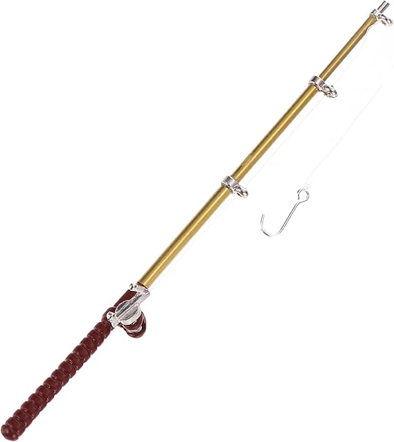 Toddmomy Miniature Dollhouse Fishing Pole Toy Fishing Pole