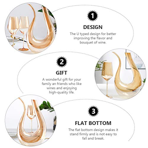Hemoton U Forma de Garrafa de Vinho Criativo Vinho Vidro Decanter Wine Red Aerador de Vinho Acessóri