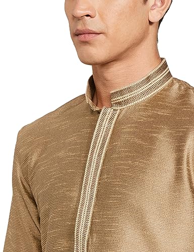 Image of Manthan Men's Mandarin Collar Full Sleeves Ethnic Knee Length Kurta