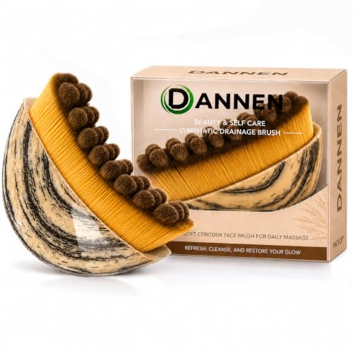 DANNEN Lymphatic Drainage Brush Lymphatic Face Brush Designed with Smooth Soft Bristles Contour Brush Lymphatic Drainage Massager for Daily Face Massage Puffiness & Fatigue Reduction (Pack of 1)