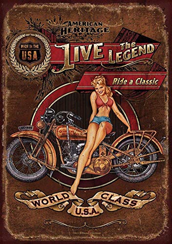 CDecor Harley Davidson Heritage Blechschilder, Metall Poster, Retro Warnschild Schilder Blech Blechschild Malerei Wanddekoration Bar Geschäft Cafe Garage