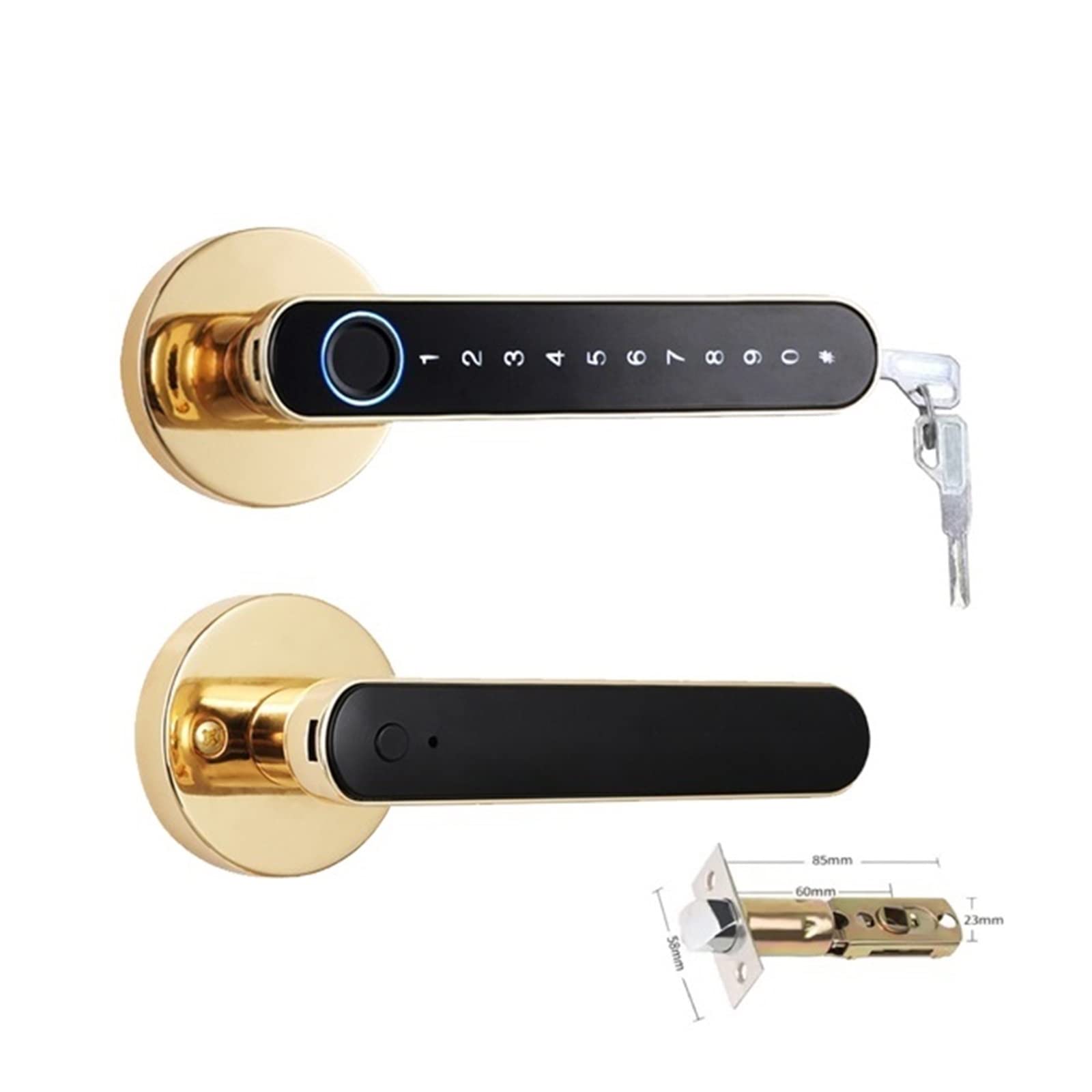 Front Door Lock Tuya Biometric Fingerprint Smart Door Lock Password Electronic Digital Keyless Entry Knobs for Bedroom Home(3200glod)