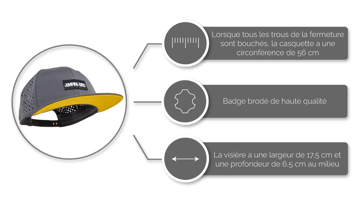 Jumping Bird Casquette de Baseball Unisexe • Casquette Snapback Performance Outdoor • Réglable Individuellement et Facilement Lavable • Respirant