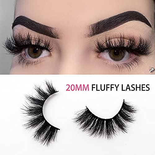 Miniatura 6 de Veleasha Pestañas postizas de visón sintético 5D, hechas a mano, de lujo, esponjosas, naturales, 7 pares (esponjosas)