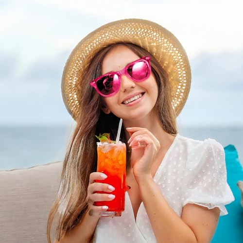 15 Pack Neon Party Favors Sunglasses Bulk, Retro Colorful Mirror Lens Sunglasses 80s 90s Party Glasses2