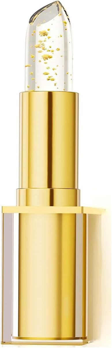 PH Color-Changing Lipstick for Women, Clear Gold Foil Moisturizing Tinted Lip Balm, Color Adjusting Lipstick, Long Lasting Transfer-Proof Glossy Lip Makeup (3.5g/0.12oz, Natural Red)
