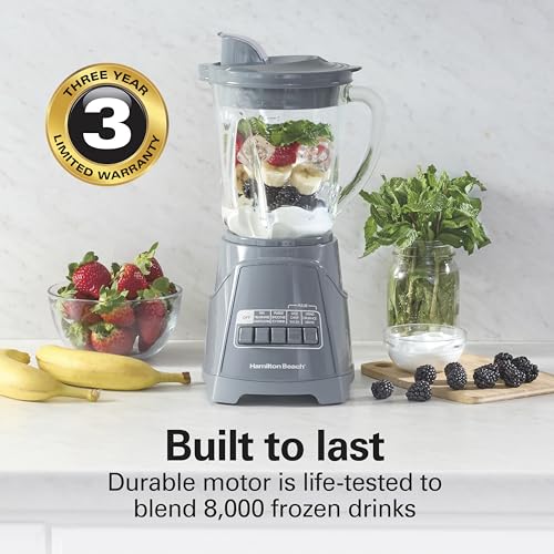 Hamilton Beach Power Elite Wave Action Blender 40 Oz Grey