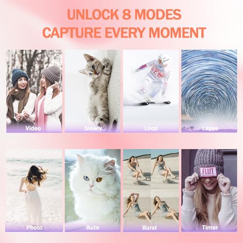 Image of 5K Digital Camera, Dual Screens Camera with 18X Digital Zoom, Compact Vlogging Camera for Teens, Beginner-Friendly Gift Pack, 32GB Card & 2 Batteries, Pink