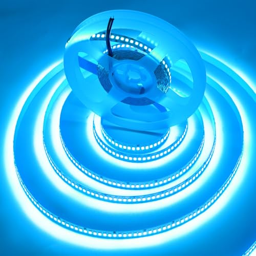 Image of SUYOOULIN LED Strip Lights, SMD 2835 2400 LEDs Light Strips, 66ft /20m 36000LM Flexible AC 110V Waterproof IP44 LED Ribbon Lighting for DIY Christmas Home Indoor Outdoor Decor(Ice Blue)