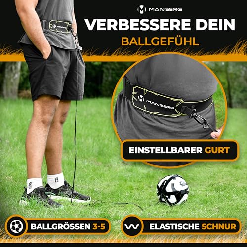 Manberg® Fußball Trainingsset Pro – Koordinationsleiter 6m, 12 Hütchen, Widerstandsschirm, Kick-Trainer – Komplettes Trainingszubehör für Kinder & Erwachsene