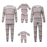 Christmas Family Matching Pajamas Set Santa Claus Sleepwear Classic Plaid Xmas Outfits for Adults,Kids,Newborn Baby (Deer, Kid/ 4T)